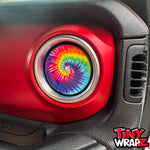 Jeep AC Vent Tie Dye 4 x Decals Fits 2011-2026 Wrangler JK Wrangler JL Gladiator