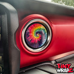Jeep AC Vent Tie Dye 4 x Decals Fits 2011-2026 Wrangler JK Wrangler JL Gladiator