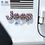 Jeep Emblem Overlay Decals - Checkered Flag - Tiny Wrapz