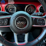 Jeep Wrangler JL Gladiator Steering Wheel Circle Topographic Black White Gray Vinyl Decal Sticker - Tiny Wrapz