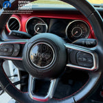 Jeep Wrangler JL Gladiator Steering Wheel Circle Topographic Black White Gray Vinyl Decal Sticker - Tiny Wrapz