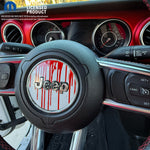 Jeep Wrangler JL Gladiator Steering Wheel Circle Dripping Red on White Vinyl Decal Sticker