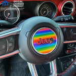 Jeep Wrangler JL Gladiator Steering Wheel Circle Rainbow Vinyl Decal Sticker - Tiny Wrapz