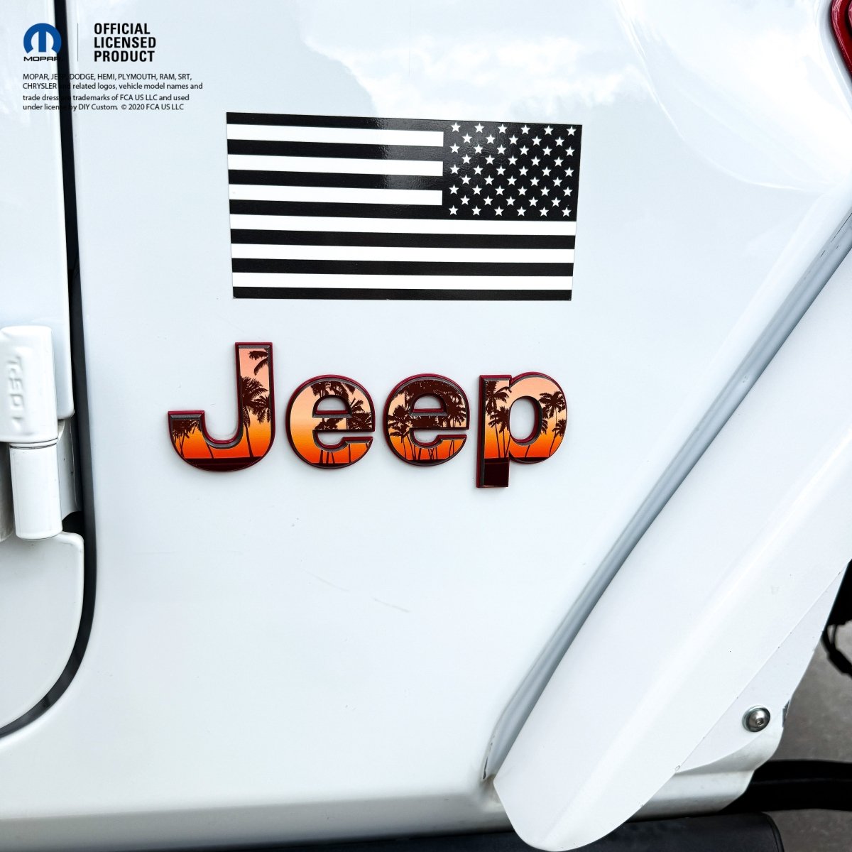 Jeep Emblem Overlay Decals - Various Sunset Colors - Tiny Wrapz