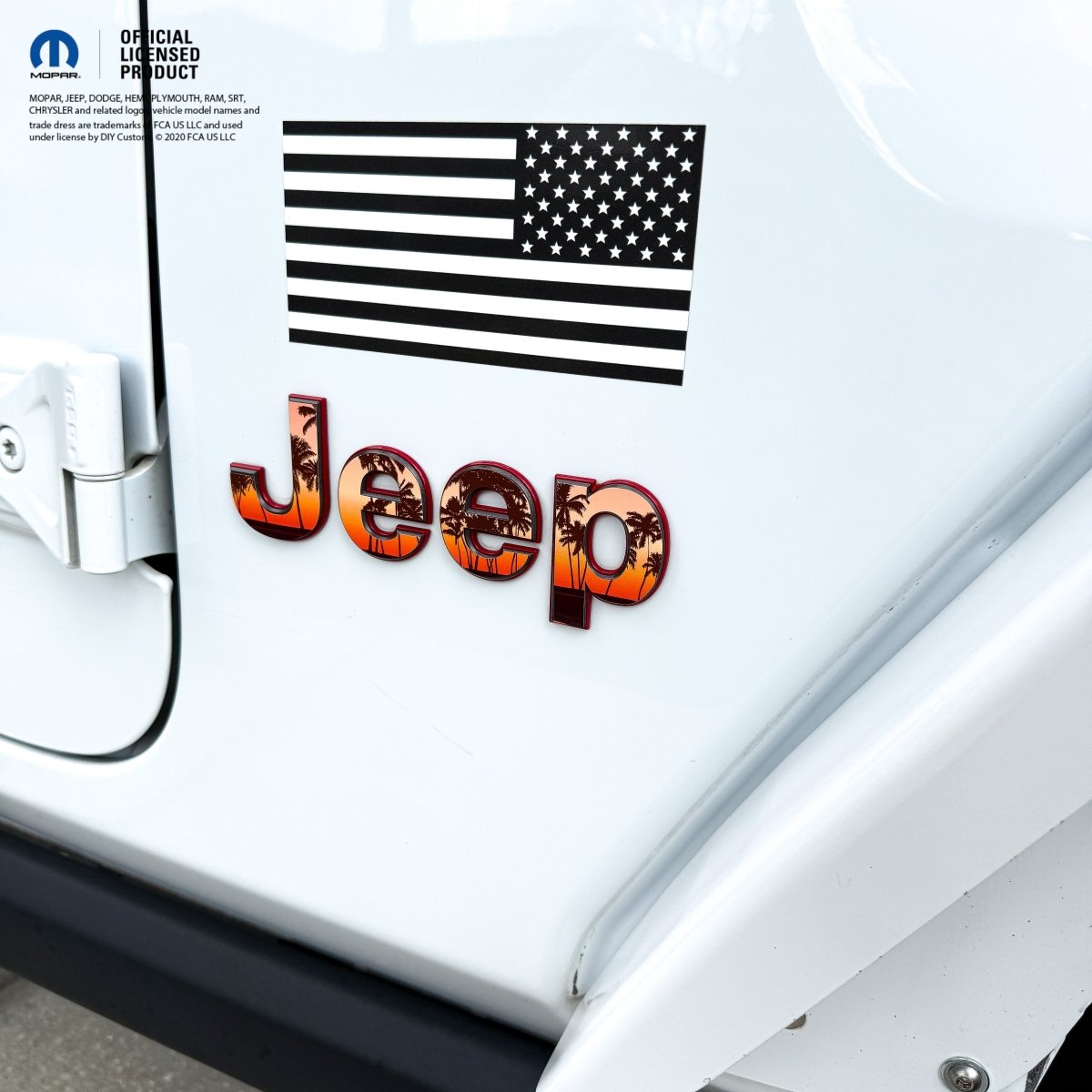 Jeep Emblem Overlay Decals - Various Sunset Colors - Tiny Wrapz