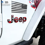 Jeep Emblem Overlay Decals - Red and Gray Camo - Tiny Wrapz