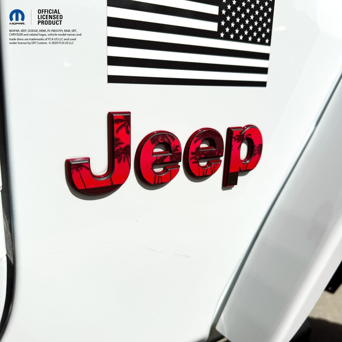 Jeep Emblem Overlay Decals - Various Sunset Colors - Tiny Wrapz