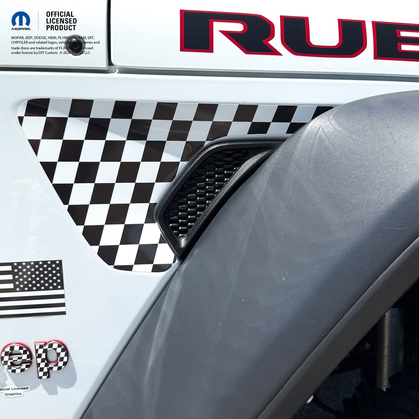 Jeep Emblem Overlay Decals - Checkered Flag