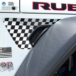 Jeep Emblem Overlay Decals - Checkered Flag Fender Vent Decal - Tiny Wrapz