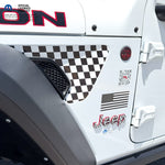 Jeep Emblem Overlay Decals - Checkered Flag Jeep Wrangler JL Gladiator JT Fender Vent Decals Stickers - Tiny Wrapz