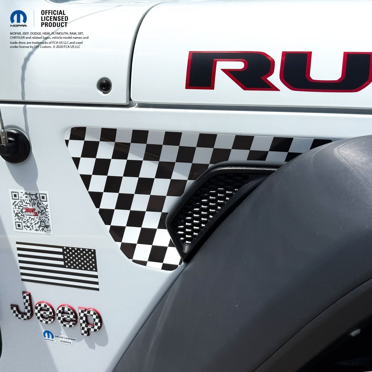 Jeep Emblem Overlay Decals - Checkered Flag - Tiny Wrapz