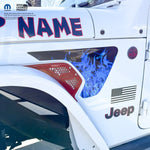 Jeep Fender Vent Decals Pair "Blue Flames" Fits 2018-2026 Wrangler JL & Gladiator - Tiny Wrapz