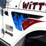 Jeep Fender Vent Decals Pair "Blue Flames" Fits 2018-2026 Wrangler JL & Gladiator - Tiny Wrapz