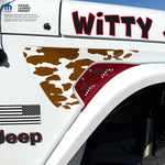 Jeep Fender Vent Decals Pair "Brown Cow" Fits 2018-2026 Wrangler JL & Gladiator - Tiny Wrapz