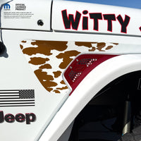 Jeep Fender Vent Decals Pair "Brown Cow" Fits 2018-2026 Wrangler JL & Gladiator - Tiny Wrapz