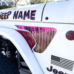 Jeep Fender Vent Decals Pair "Dripping Pink" Fits 2018-2026 Wrangler JL & Gladiator