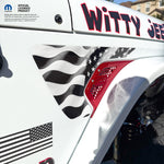 Jeep Fender Vent Decals Pair "Grayscale American Flag" Fits 2018-2026 Wrangler JL & Gladiator - Tiny Wrapz