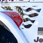 Jeep Fender Vent Decals Pair "Grayscale American Flag" Fits 2018-2026 Wrangler JL & Gladiator - Tiny Wrapz