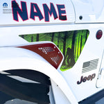 Jeep Fender Vent Decals Pair "Big Foot-Green" Fits 2018-2026 Wrangler JL & Gladiator - Tiny Wrapz