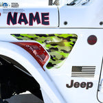 Jeep Fender Vent Decals Pair "Army Green Camo" Fits 2018-2026 Wrangler JL & Gladiator - Tiny Wrapz