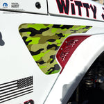Jeep Fender Vent Decals Pair "Army Green Camo" Fits 2018-2026 Wrangler JL & Gladiator - Tiny Wrapz