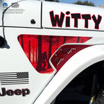Jeep Fender Vent Decals Pair "Big Foot-Red" Fits 2018-2026 Wrangler JL & Gladiator - Tiny Wrapz