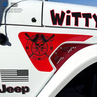 Jeep Fender Vent Decals Pair "Pirate Skulls Compass" Fits 2018-2026 Wrangler JL & Gladiator - Tiny Wrapz