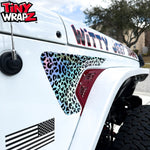 Jeep Fender Vent Decals Pair "Black & White Leopard" Fits 2018-2026 Wrangler JL & Gladiator - Tiny Wrapz