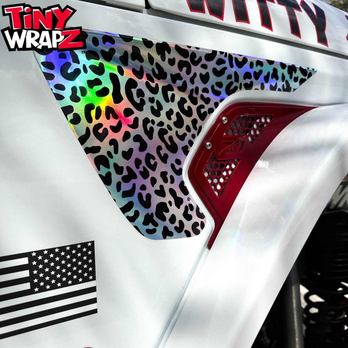 Jeep Fender Vent Decals Pair "Black & White Leopard" Fits 2018-2026 Wrangler JL & Gladiator - Tiny Wrapz