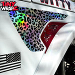 Jeep Fender Vent Decals Pair "Black & White Leopard" Fits 2018-2026 Wrangler JL & Gladiator - Tiny Wrapz