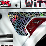 Jeep Fender Vent Decals Pair "Black & White Leopard" Fits 2018-2026 Wrangler JL & Gladiator - Tiny Wrapz