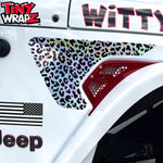 Jeep Fender Vent Decals Pair "Black & White Leopard" Fits 2018-2026 Wrangler JL & Gladiator - Tiny Wrapz