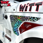 Jeep Fender Vent Decals Pair "Black & White Leopard" Fits 2018-2026 Wrangler JL & Gladiator - Tiny Wrapz