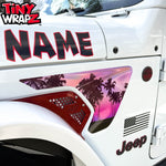 Jeep Fender Vent Holographic "Pink Sunset" Decals Fits 2018-2026 Wrangler JL & Gladiator - Tiny Wrapz