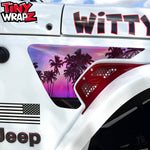 Jeep Fender Vent Holographic "Pink Sunset" Decals Fits 2018-2026 Wrangler JL & Gladiator - Tiny Wrapz