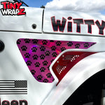 Jeep Fender Vent Decals Pair "Dog Paws" Fits 2018-2026 Wrangler JL & Gladiator - Tiny Wrapz