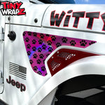 Jeep Fender Vent Decals Pair "Dog Paws" Fits 2018-2026 Wrangler JL & Gladiator - Tiny Wrapz