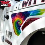 Jeep Fender Vent Decals Pair "Tie Dye" Fits 2018-2026 Wrangler JL & Gladiator - Tiny Wrapz