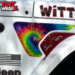 Jeep Fender Vent Decals Pair "Tie Dye" Fits 2018-2026 Wrangler JL & Gladiator - Tiny Wrapz