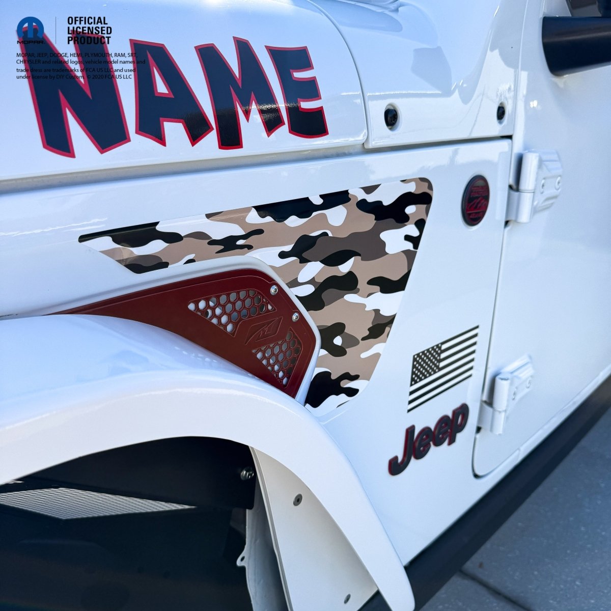 Jeep Fender Vent Decals Pair "Gobi Camo" Fits 2018-2026 Wrangler JL & Gladiator - Tiny Wrapz