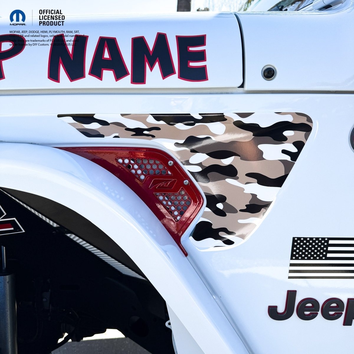 Jeep Fender Vent Decals Pair "Gobi Camo" Fits 2018-2026 Wrangler JL & Gladiator - Tiny Wrapz