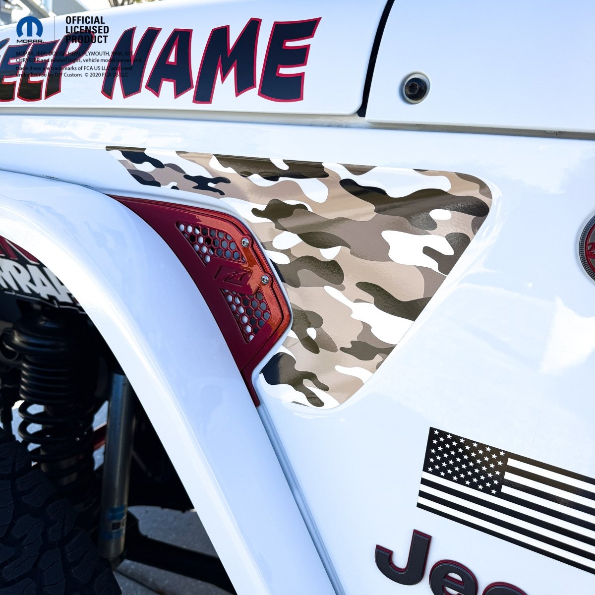 Jeep Fender Vent Decals Pair "Gobi Camo" Fits 2018-2026 Wrangler JL & Gladiator - Tiny Wrapz