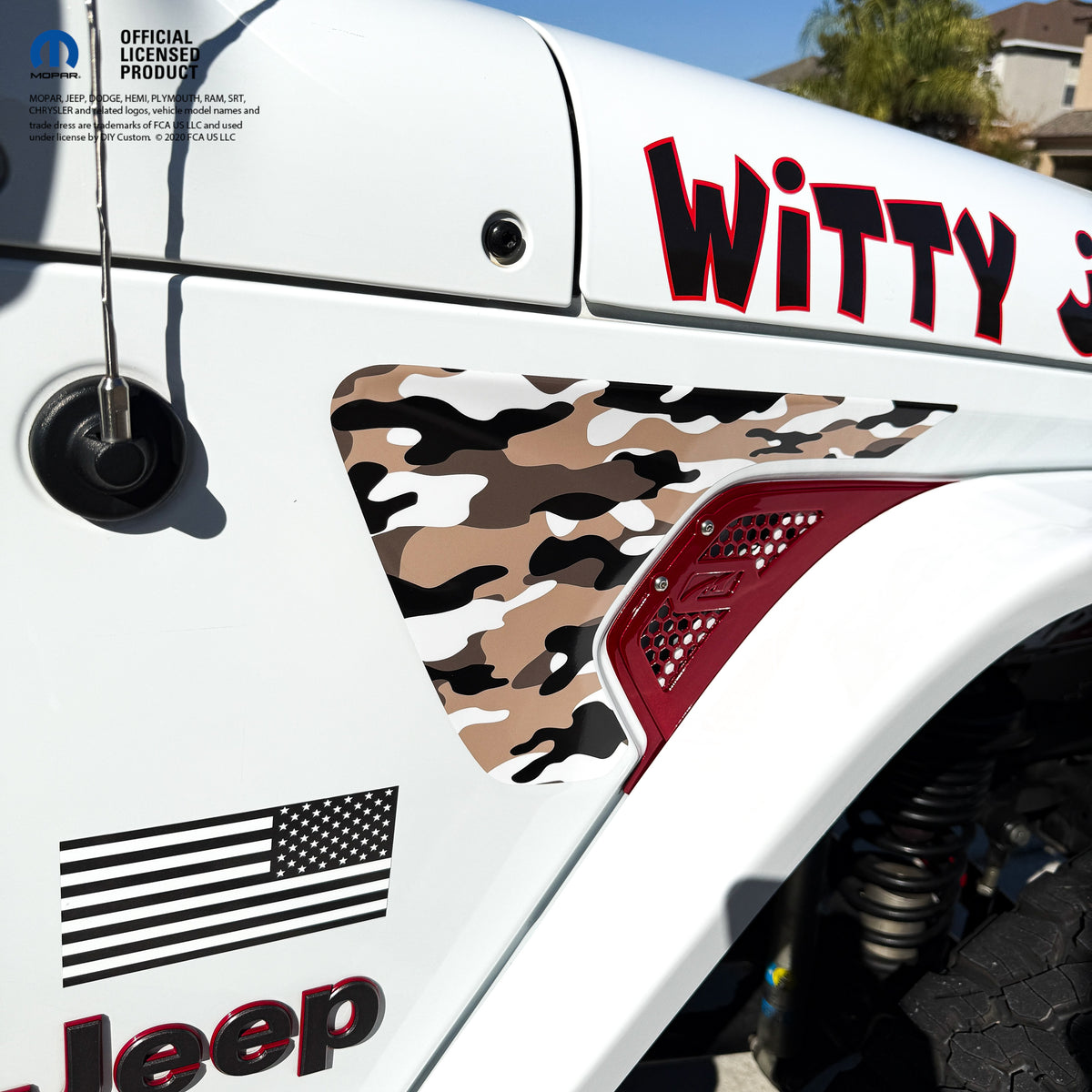 Jeep Fender Vent Decals Pair "Gobi Camo" Fits 2018-2026 Wrangler JL & Gladiator