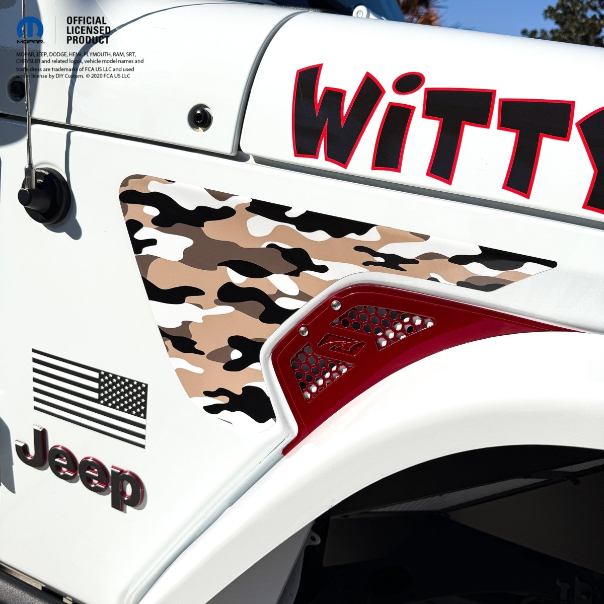 Jeep Fender Vent Decals Pair "Gobi Camo" Fits 2018-2026 Wrangler JL & Gladiator - Tiny Wrapz