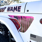 Jeep Fender Vent Decals Pair "Dripping Pink" Fits 2018-2026 Wrangler JL & Gladiator - Tiny Wrapz