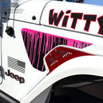 Jeep Fender Vent Decals Pair "Dripping Pink" Fits 2018-2026 Wrangler JL & Gladiator - Tiny Wrapz