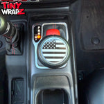 Jeep Shift Knob Premium Vinyl "Black & White American Flag" Sticker Fits 2018-2026 Wrangler JL & Gladiator