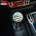Jeep Shift Knob Premium Vinyl "Black & White American Flag" Sticker Fits 2018-2026 Wrangler JL & Gladiator - Tiny Wrapz