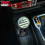 Jeep Shift Knob Premium Vinyl "Black & White American Flag" Sticker Fits 2018-2026 Wrangler JL & Gladiator