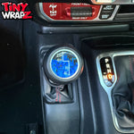 Jeep Shift Knob Premium Vinyl "Blue Flames" Sticker Fits 2018-2026 Wrangler JL & Gladiator - Tiny Wrapz